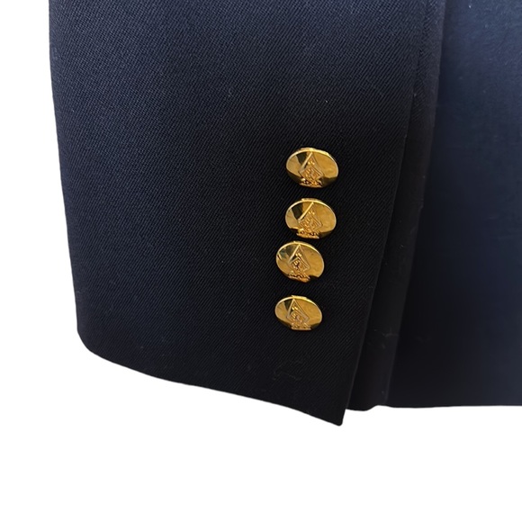 Austin Reed vintage navy blue double breasted wool blazer size 8 petite - Picture 5 of 8